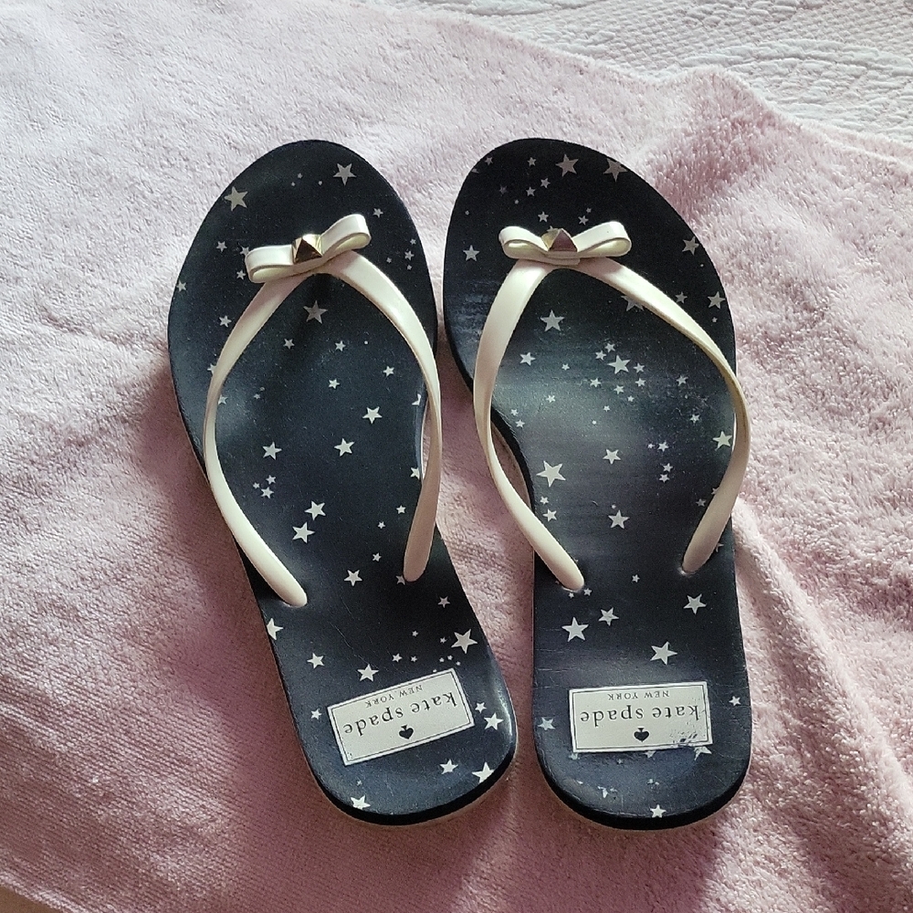 Kate Spade Blue and White Star Sandals